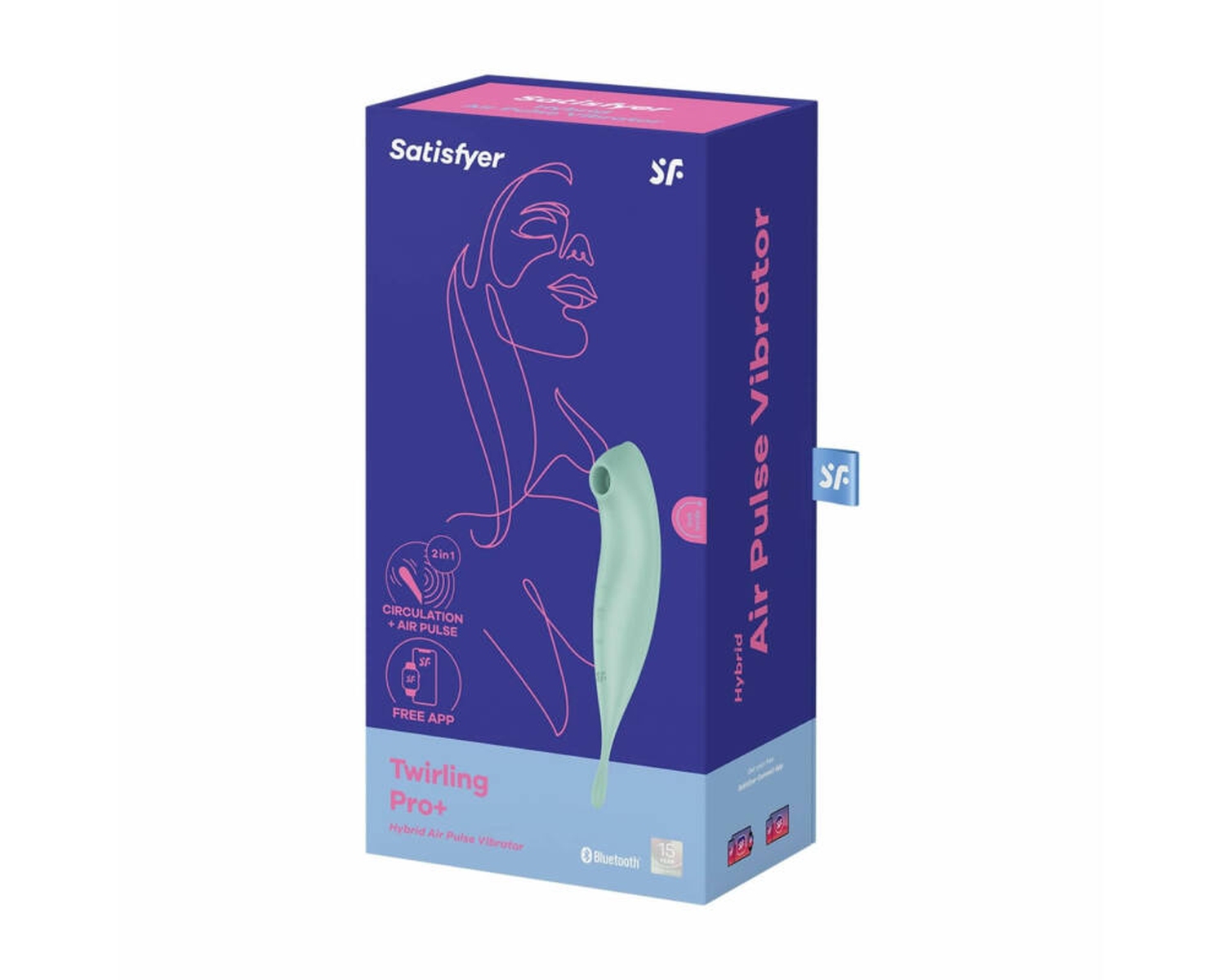 Вибратор с волновой стимуляцией Satisfyer Twirling Pro с приложением, мятный