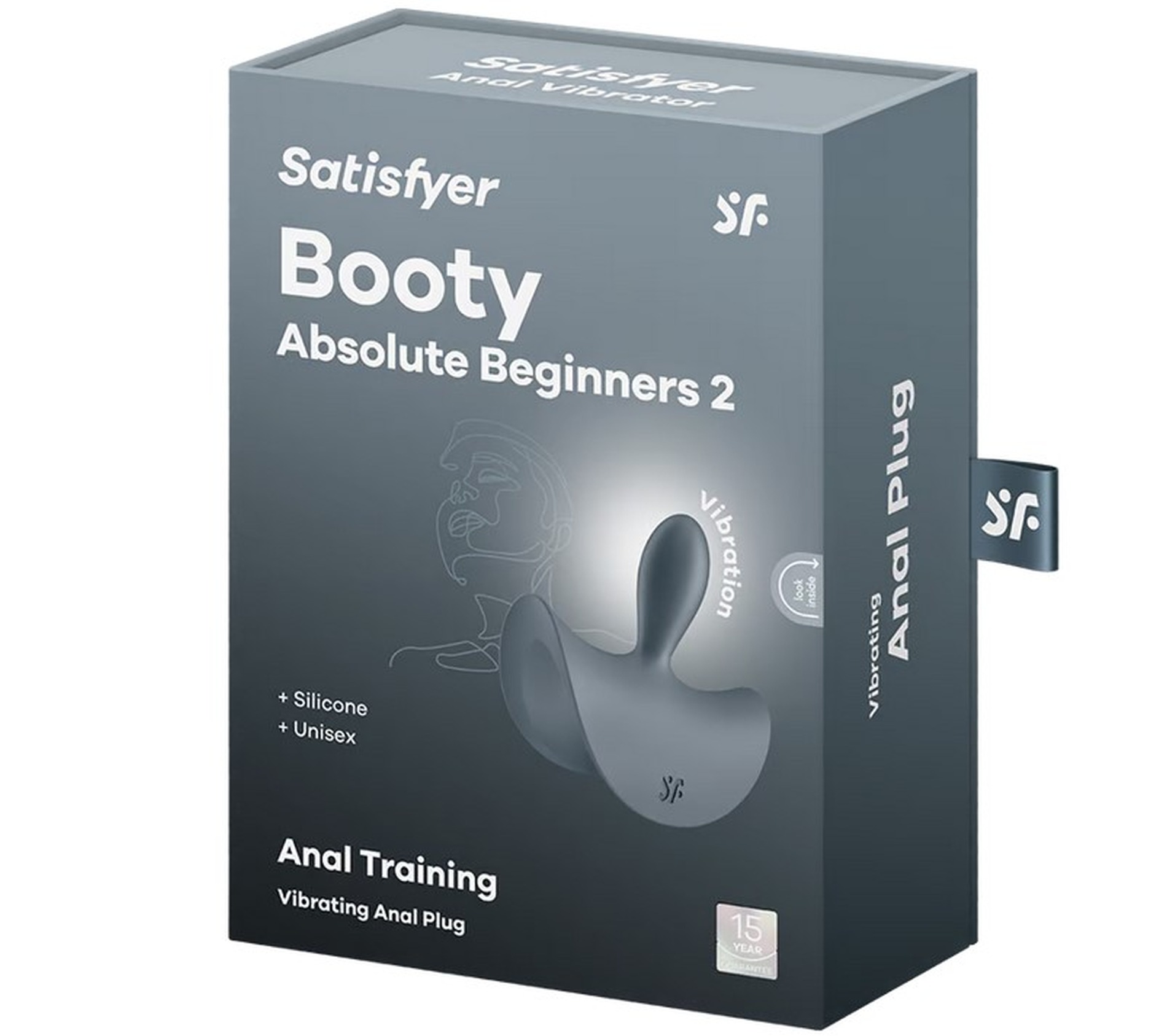 Тонка, краплинна пробка Satisfyer Booty Absolute Beginners 2 з вібрацією, сіра