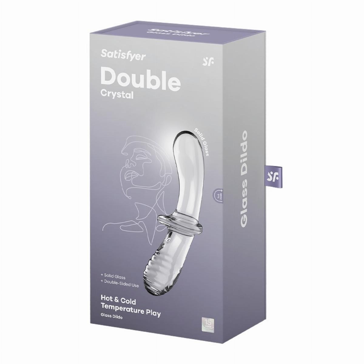 Подвійний скляний фалоімітатор Satisfyer Double Crystal Transparent прозорий