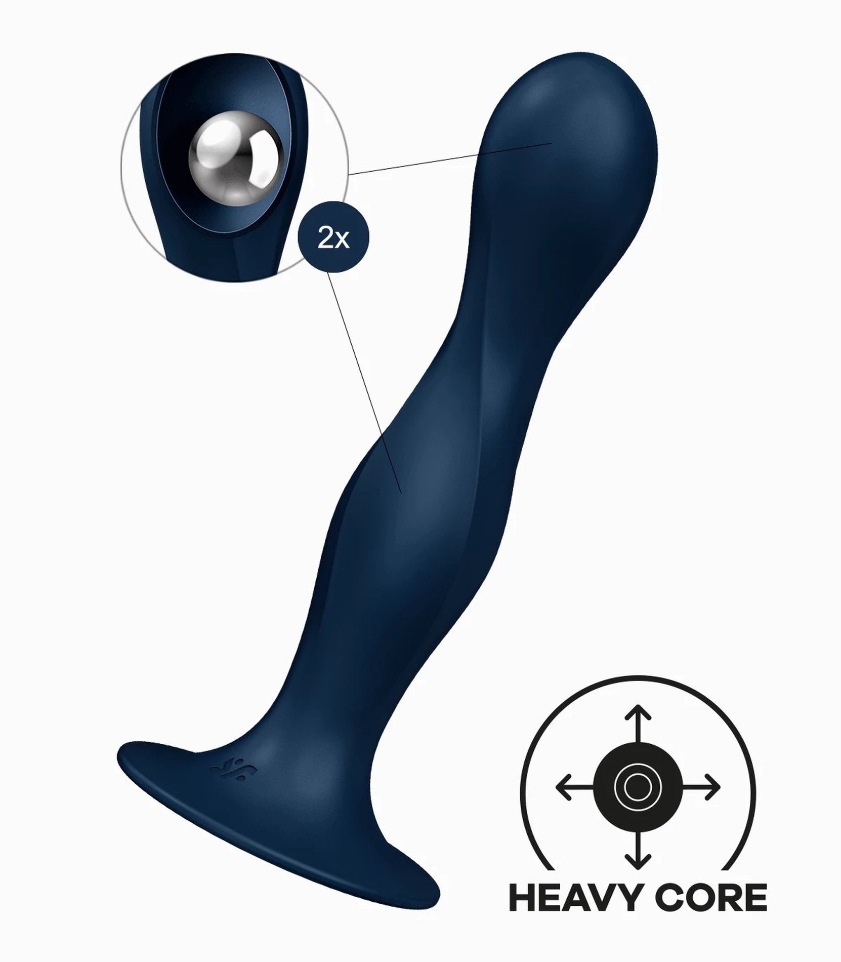 Универсальный фаллоимитатор Satisfyer Double Ball-R с 2-мя утяжеленными шариками двигающимися внутри