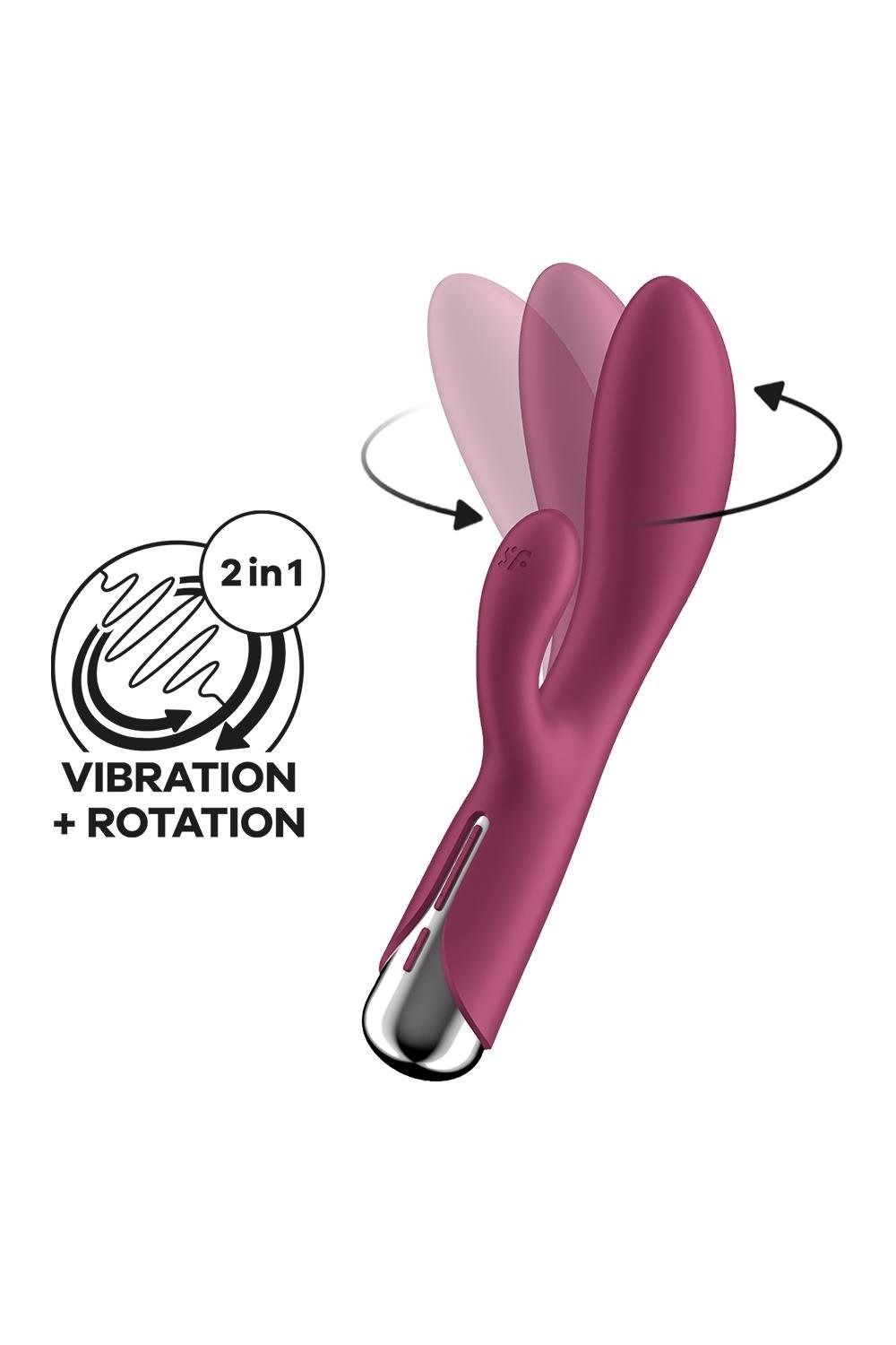 Вібратор-кролик Satisfyer Spinning Rabbit 1 для точки G та клітора, червоний