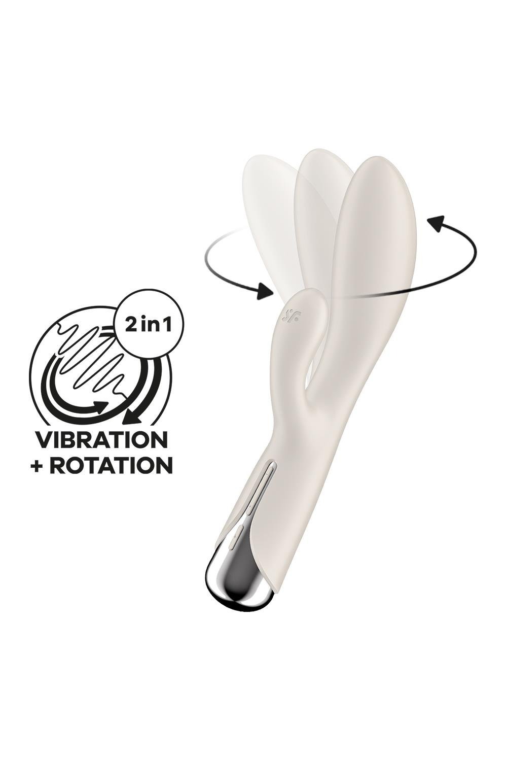 Вібратор-кролик Satisfyer Spinning Rabbit 1 для точки G та клітора, молочний