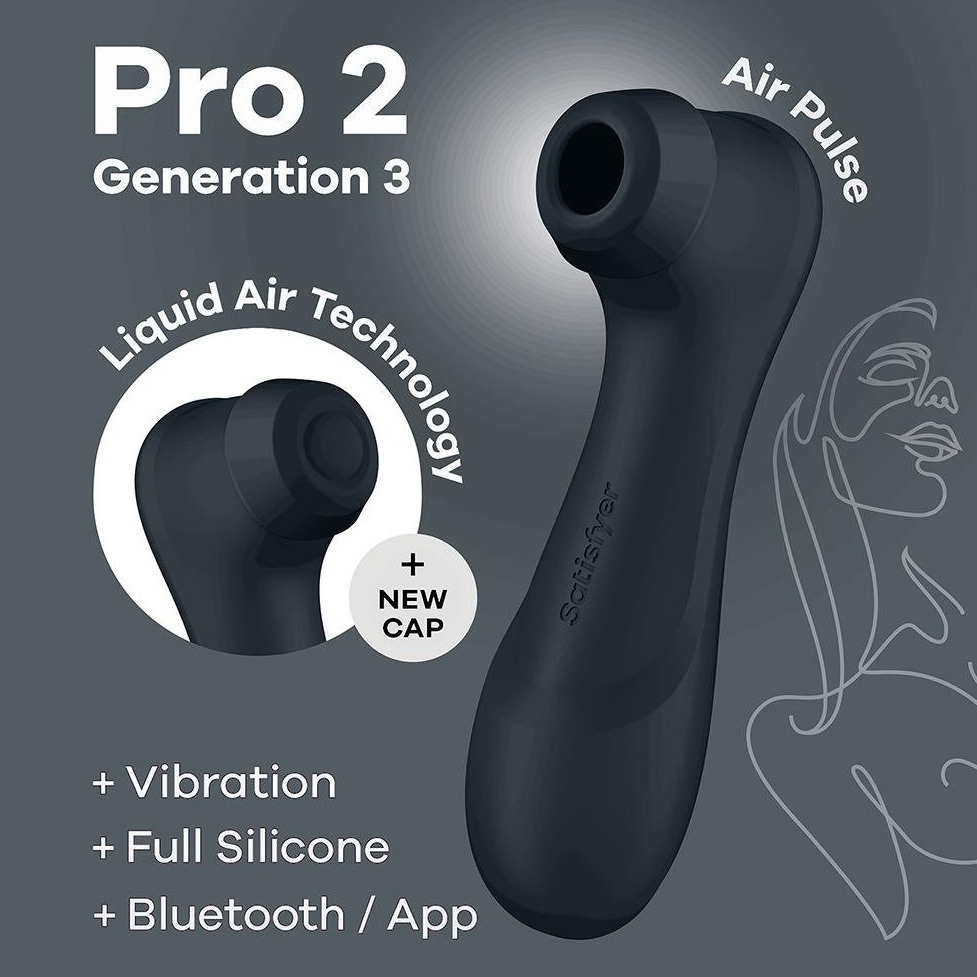 Смарт-вібратор із ефектом пульсації Satisfyer Pro 2 Generation 3 чорний