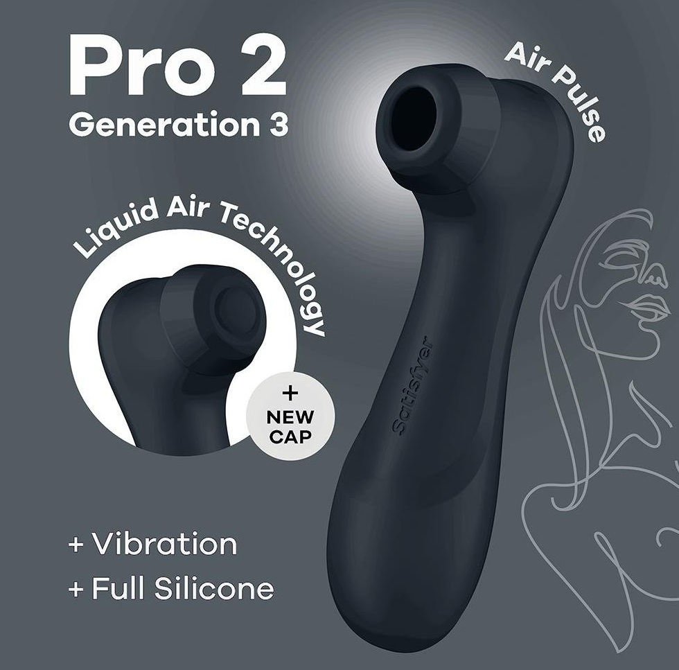 Вібратор із ефектом пульсації Satisfyer Pro 2 Generation 3 чорний
