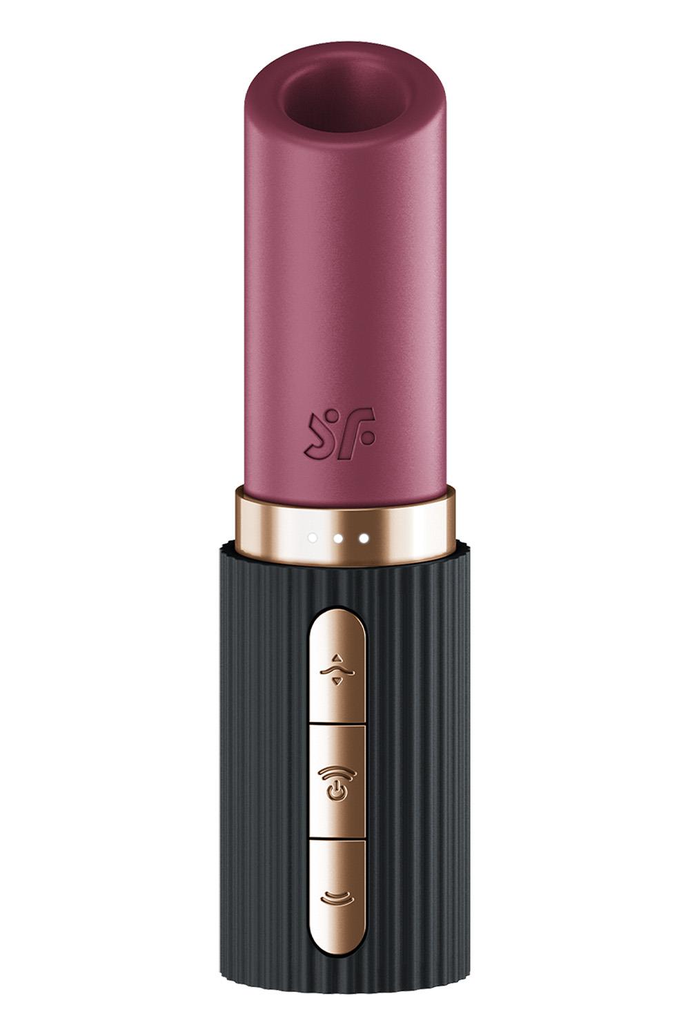 Вибратор в форме помады Satisfyer Pro 2 Kiss с вакуумной стимуляцией, красный