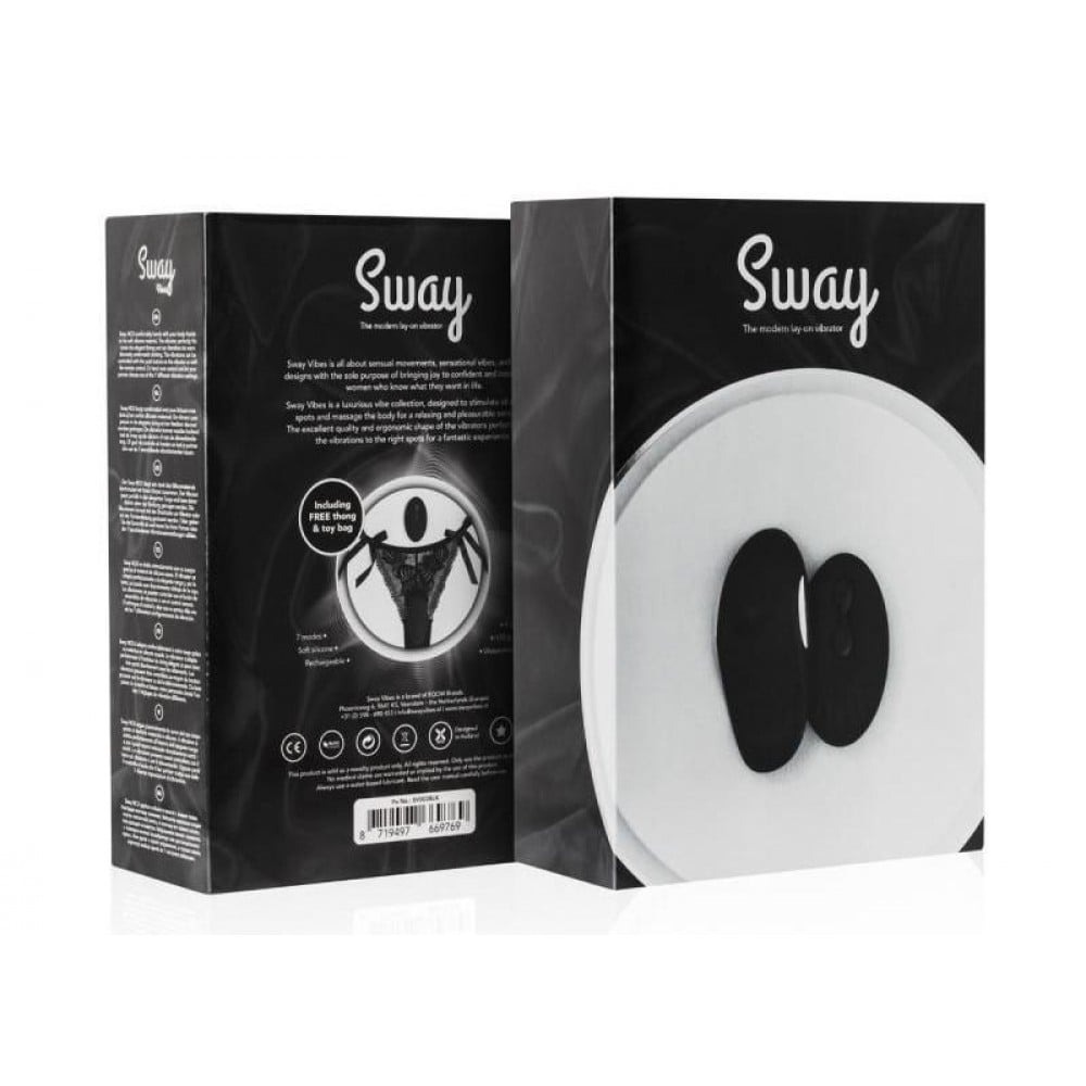 Вібратор трусики з дистанційним пультом Sway, трусики в комплекті, силіконовий, чорний