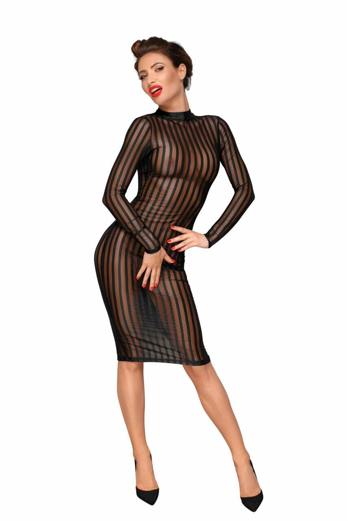 Платье с мокрым эффектом Noir Handmade F182 Classic dress made of elastic tulle, S