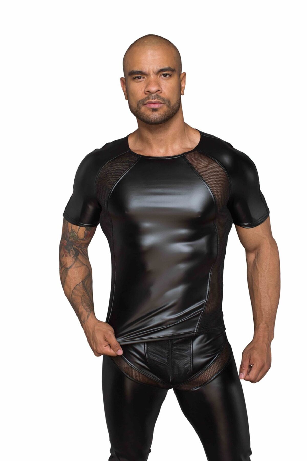 Футболка з мокрим ефектом Noir Handmade H056 Men's T-shirt made of powerwetlook, XXL