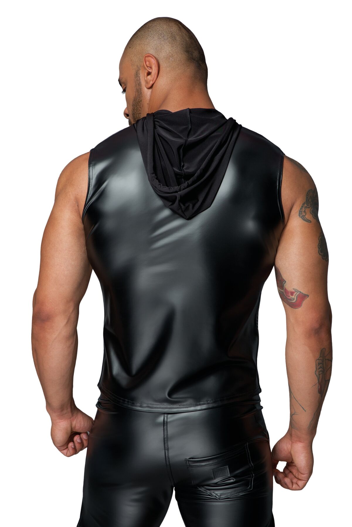 Мужская безрукавка с капюшоном Noir Handmade H062 Hooded Shirt, L, мокрый эффект