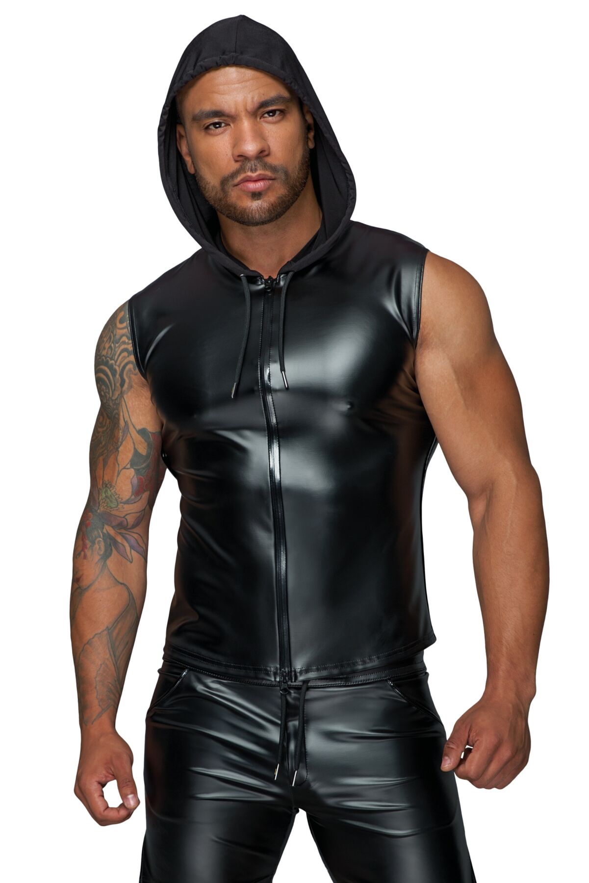Мужская безрукавка с капюшоном Noir Handmade H062 Hooded Shirt, XL, мокрый эффект