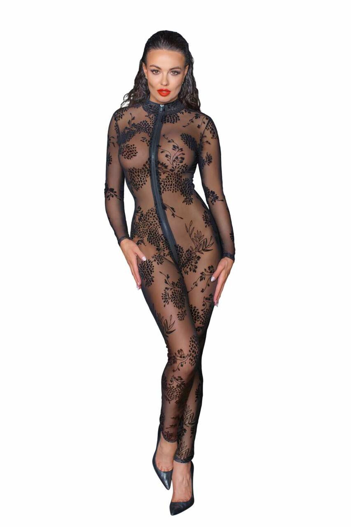 Сетчатый бодистокинг Noir Handmade F237 Long tulle overall, XL