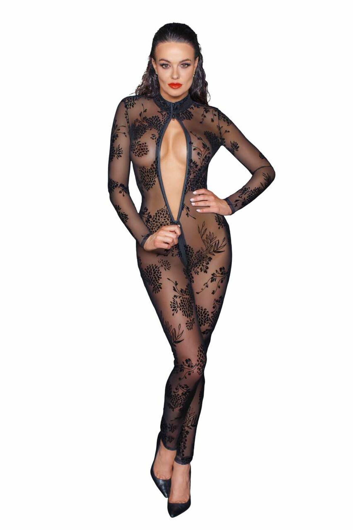 Сетчатый бодистокинг Noir Handmade F237 Long tulle overall, XXL