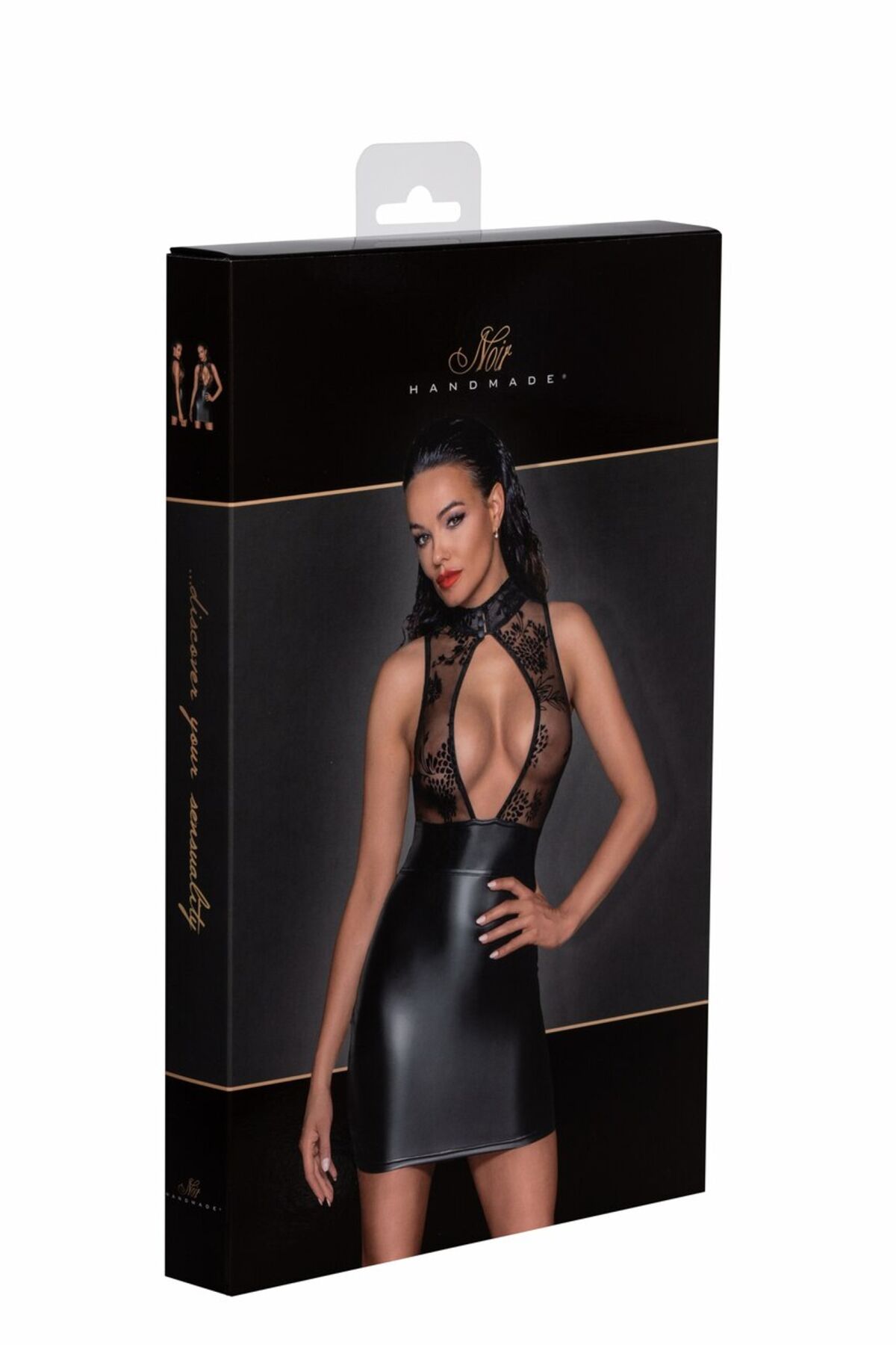 Сукня Noir Handmade F241 Short dress with powerwetlook skirt and tulle top, XL