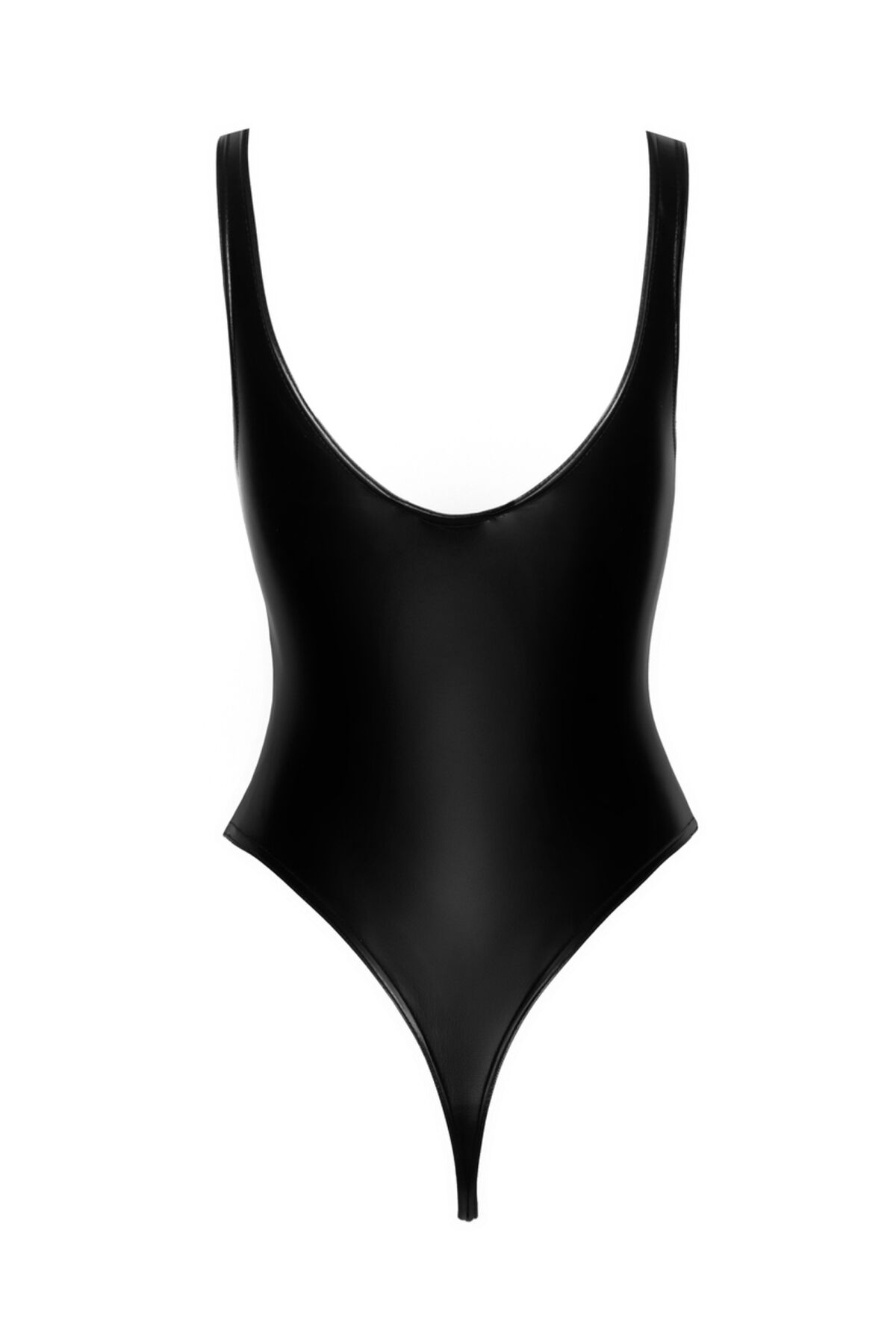 Боди с мокрым эффектом Noir Handmade F244 Powerwetlook body with high cut bottom hem, M