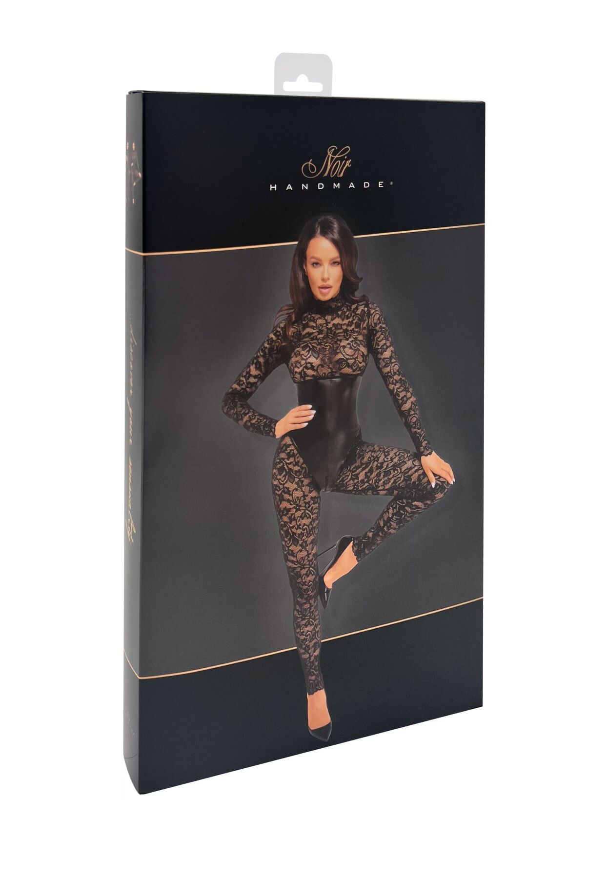 Комбинезон Noir Handmade F299 Enigma, 3XL, кружево, длинный рукав, имитация корсета, доступ