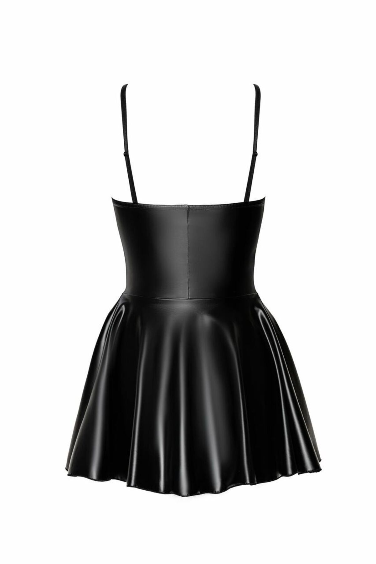 Платье Noir Handmade F308 Dreamer, XXL, мини, под латекс, открытые плечи, юбка клеш, молния спереди