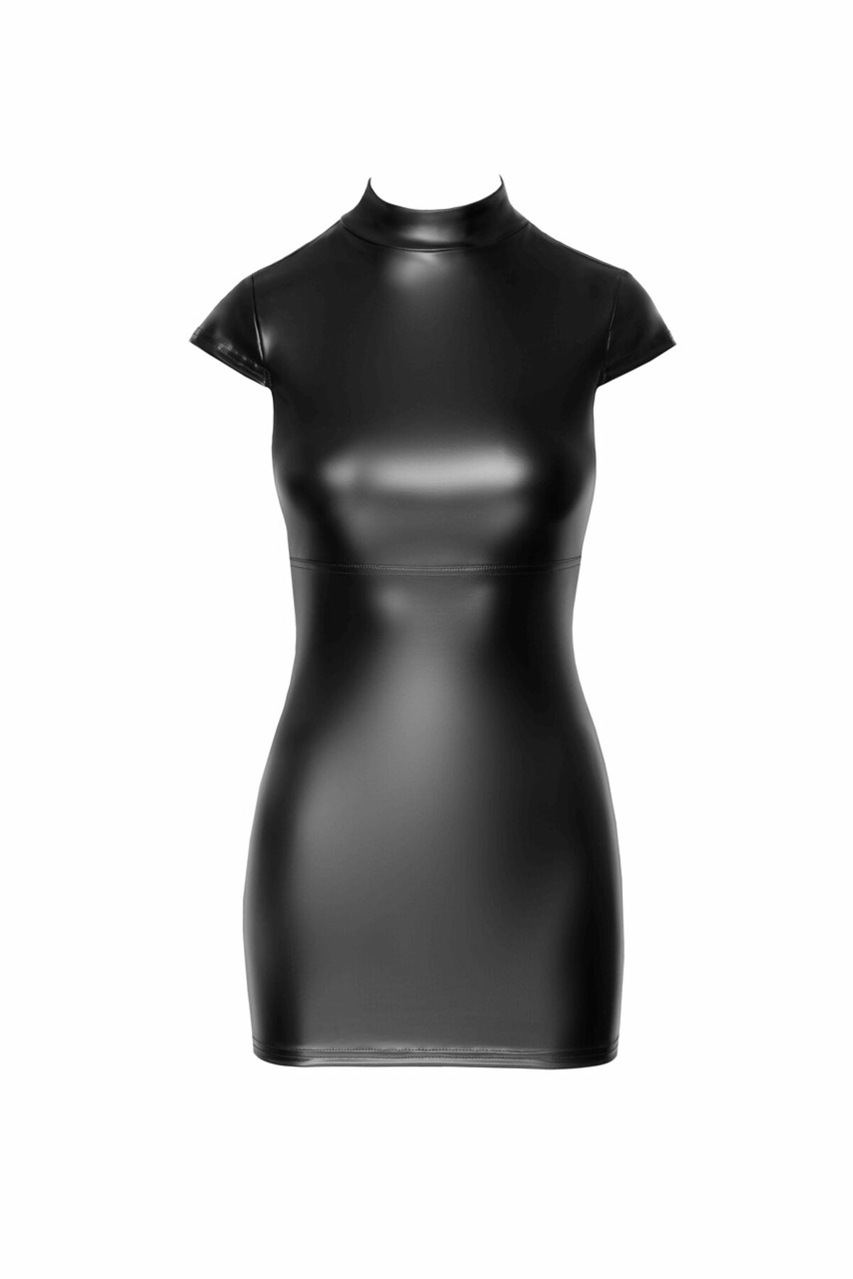 Платье Noir Handmade F309 Fantasy, M, black, мини, под латекс, короткий рукав, шнуровка сзади
