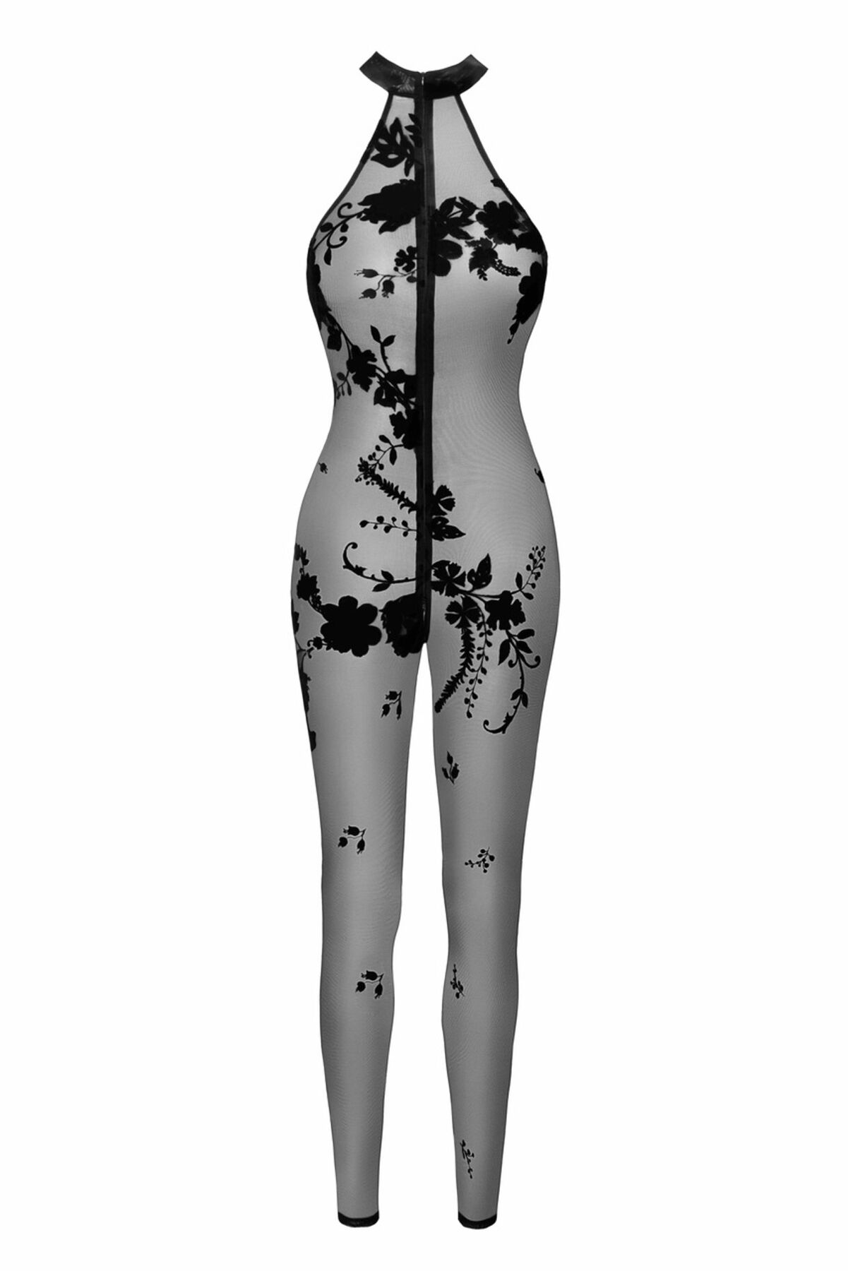 Бодистокинг Noir Handmade F315 Ego, XXL, black, прозрачный, верх халтер, молния на все тело