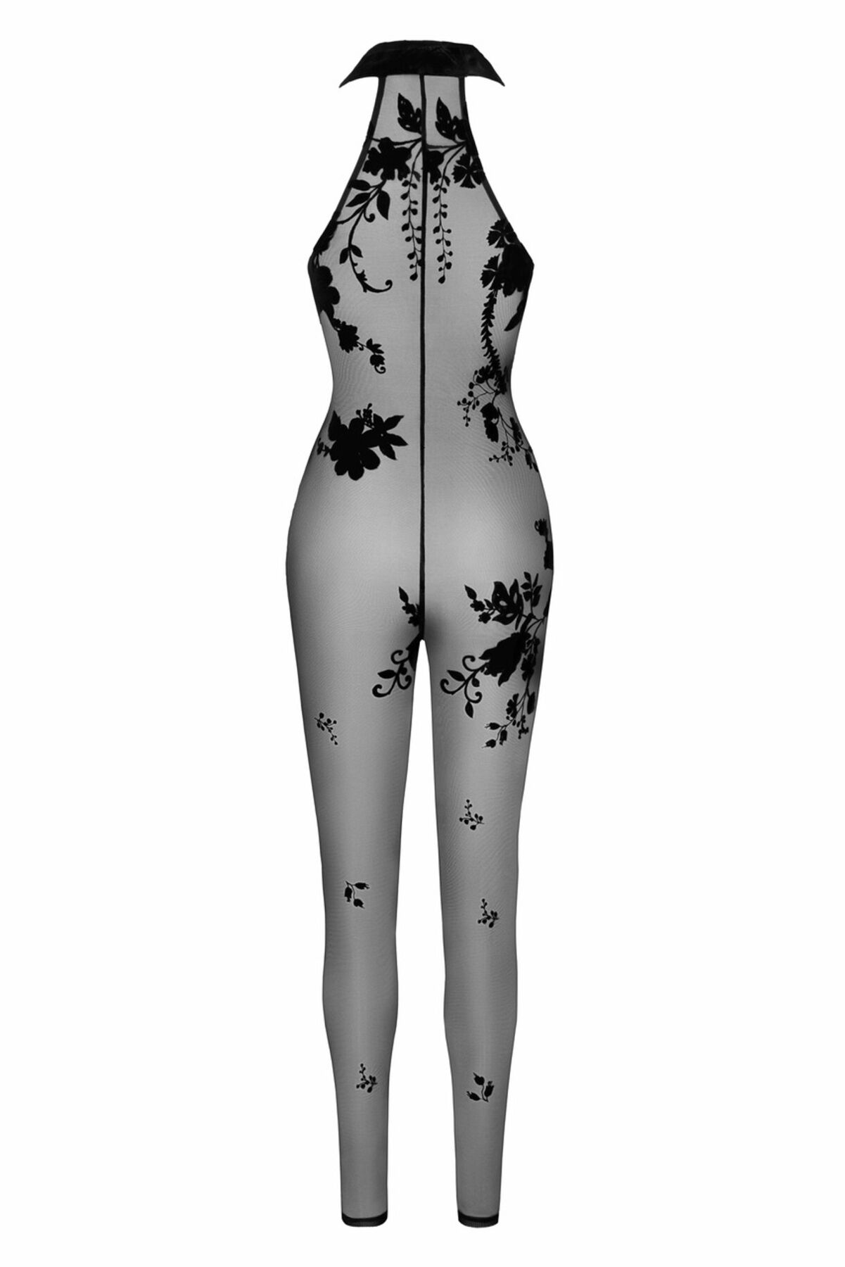 Бодістокінг Noir Handmade F315 Ego, 3XL, black, прозорий, верх халтер, блискавка на все тіло