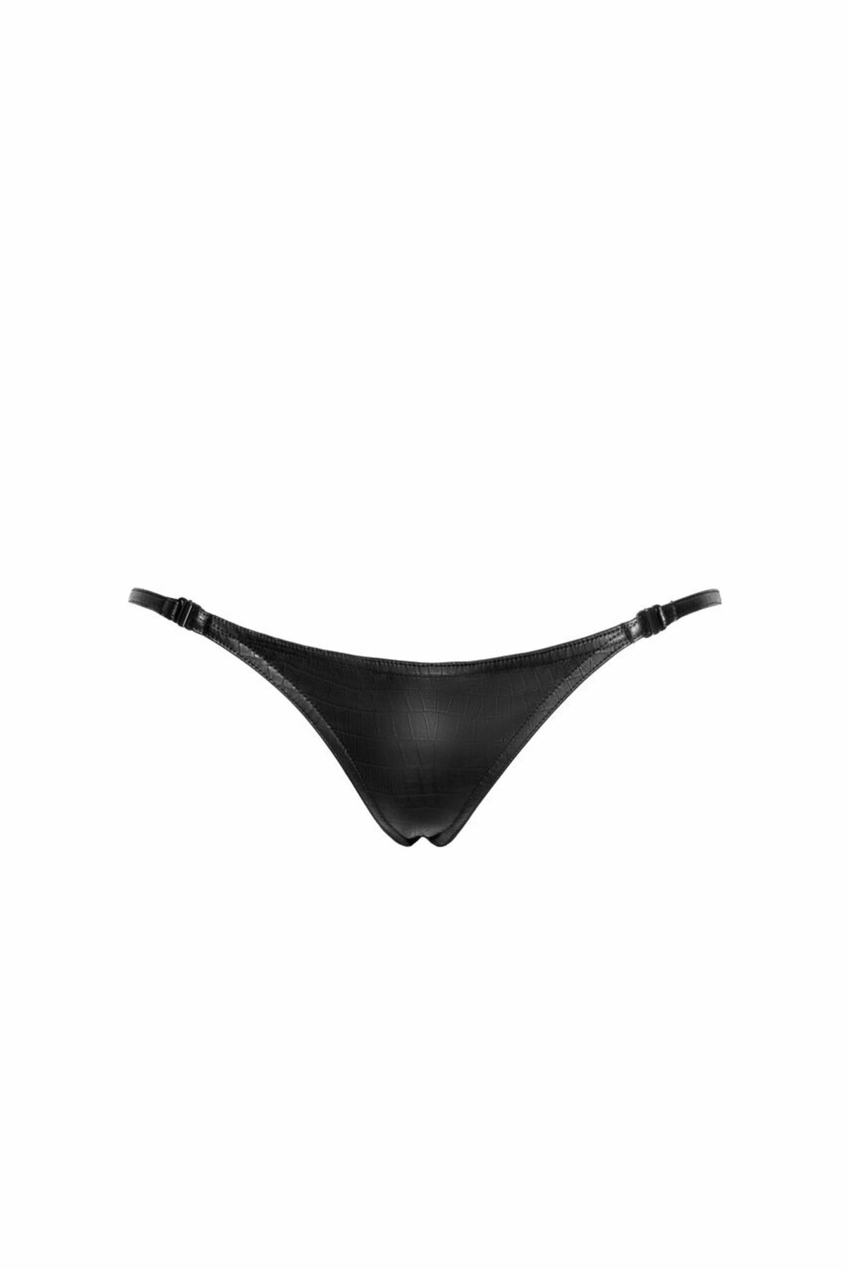 Трусики-стрінги Noir Handmade P012 Wild, XL, під латекс, крокодиловий принт, застібки з боків