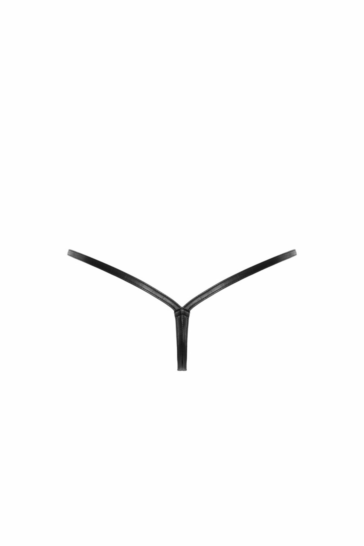 Трусики-стрінги Noir Handmade P012 Wild, XXL, під латекс, крокодиловий принт, застібки з боків