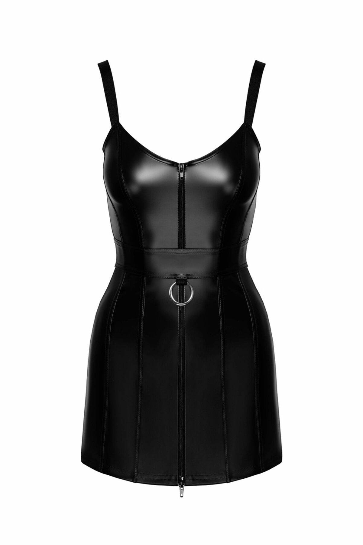 Сукня Noir Handmade F320 Starlet, M, під латекс, міні, блискавка по всій довжині, кільце на поясі