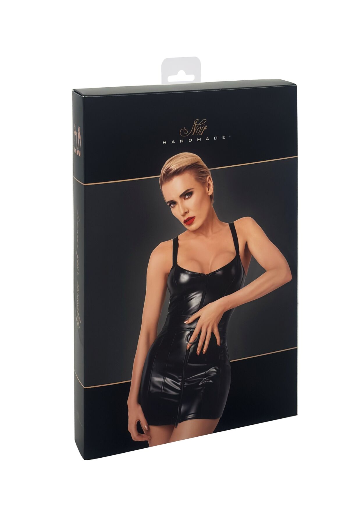 Сукня Noir Handmade F320 Starlet, XXL, під латекс, міні, блискавка по всій довжині, кільце на поясі
