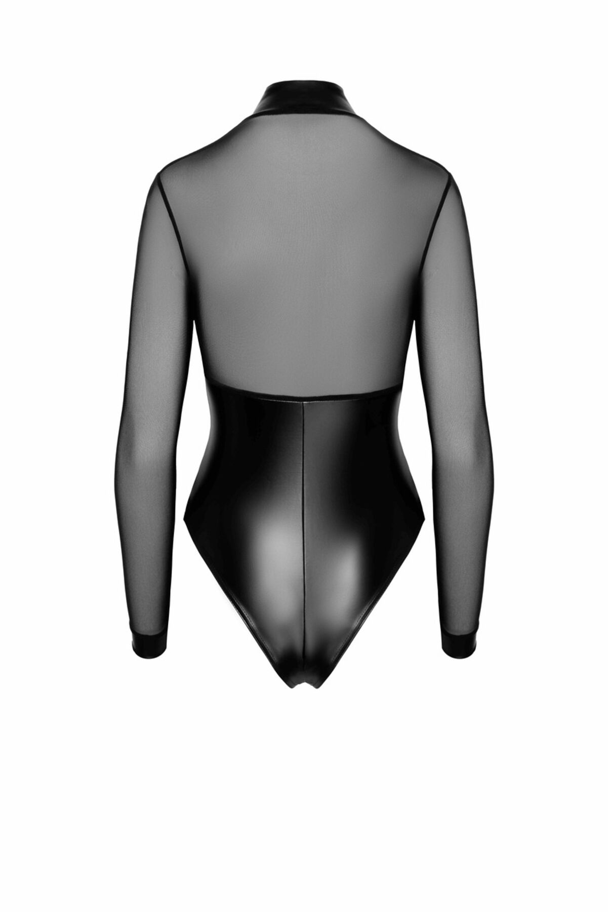 Боди Noir Handmade F321 Edge, L, низ под латекс, верх сетка, молния на все тело, декор кольца