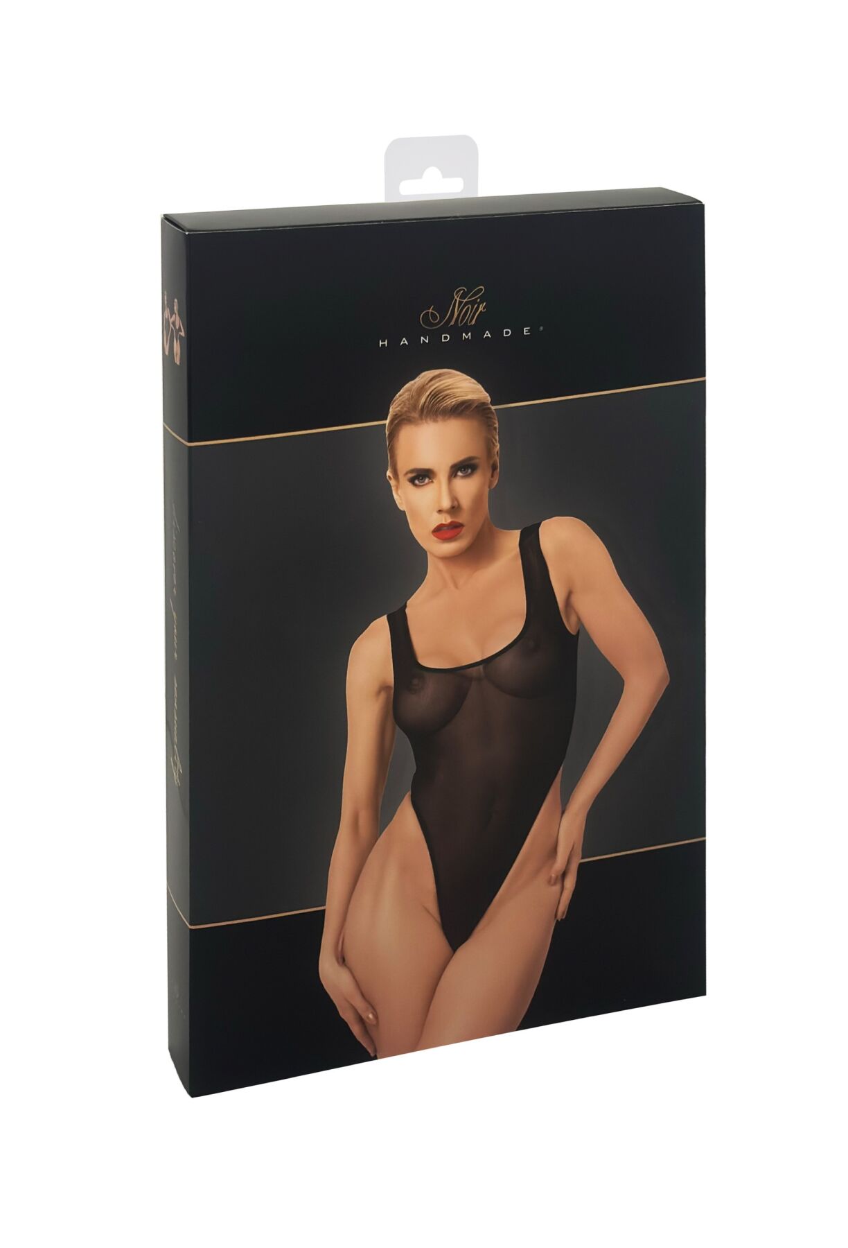 Боди Noir Handmade F322 Paparazzi, S, прозрачное, низ стринги, высокие вырезы