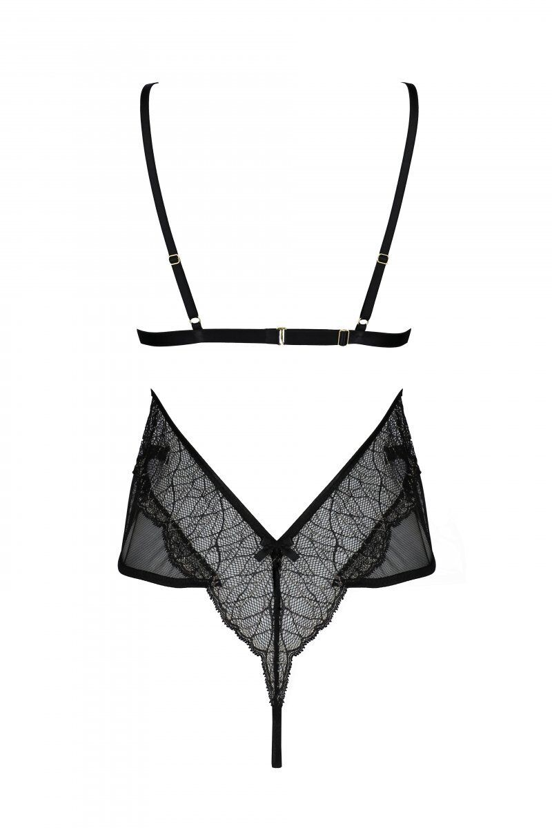 Боди Passion AMBERLY BODY black, XXL/XXXL, открытая спина, низ стринги