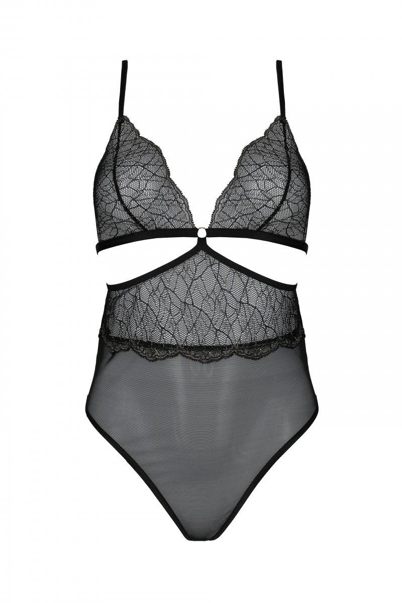 Боди Passion AMBERLY BODY black, XXL/XXXL, открытая спина, низ стринги