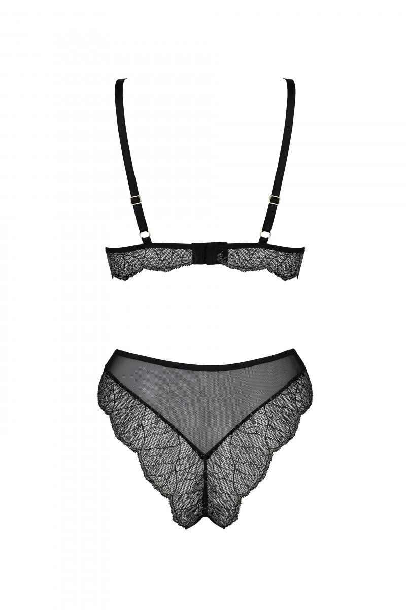 Комплект Passion AMBERLY SET black, S/M, бралет і трусики бразиліана