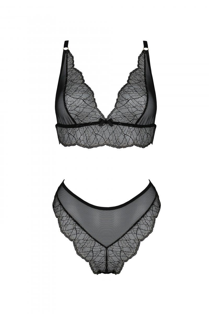 Комплект Passion AMBERLY SET black, XXL/XXXL, бралет і трусики бразиліана