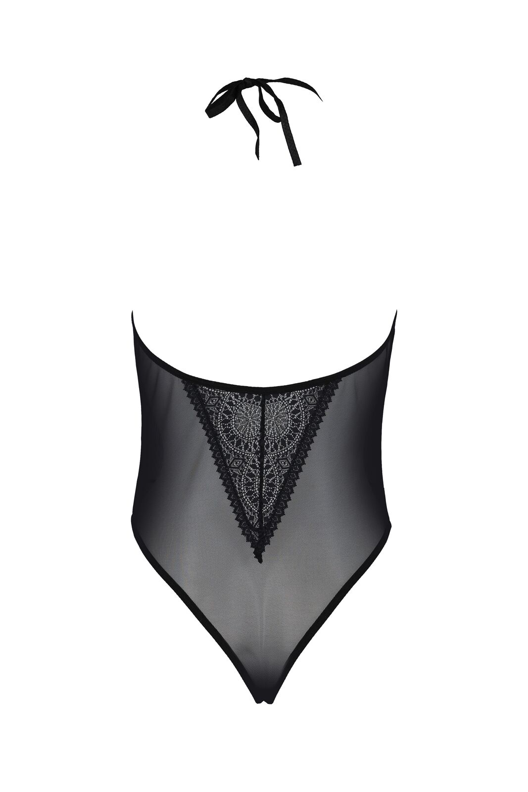 Боди Passion DROSERA BODY black, L/XL, высокие вырезы, верх на завязках
