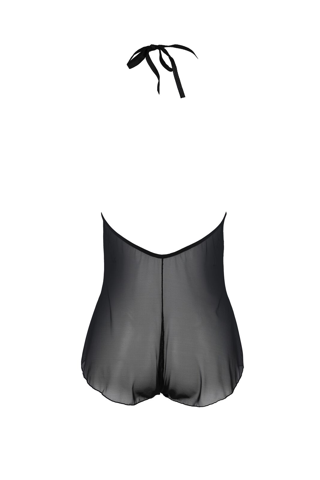 Боді Passion LEAFA BODY black, L/XL, на зав'язках, м'яка чашка, низ у вигляді шортиків