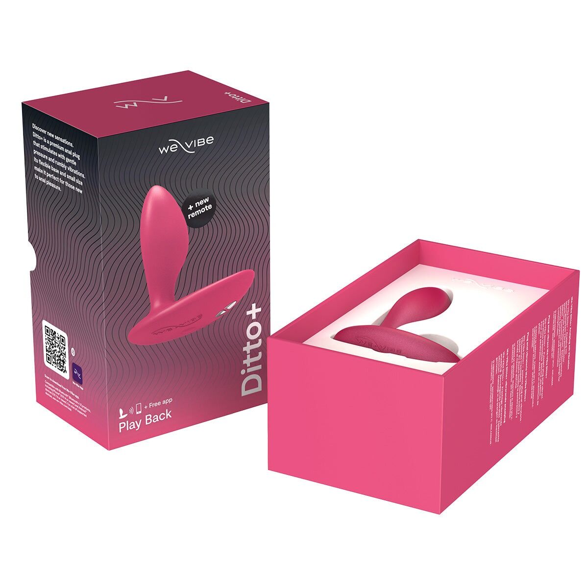 Анальная смарт-вибропробка We-Vibe Ditto+ Cosmic Pink, 10 режимов, пульт ДУ