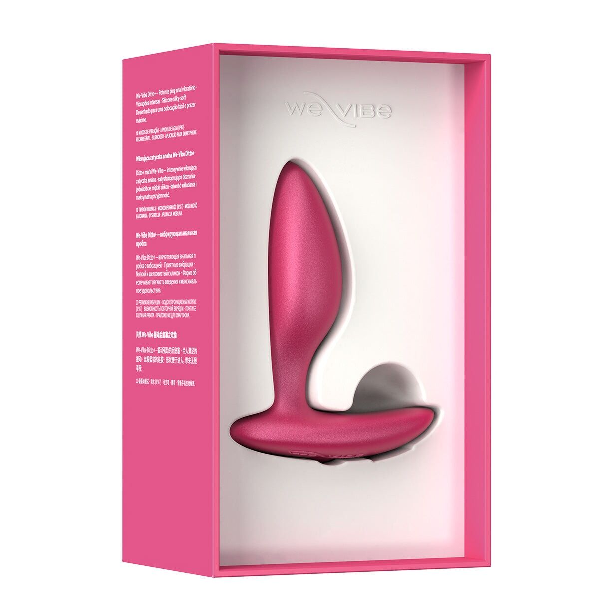 Анальная смарт-вибропробка We-Vibe Ditto+ Cosmic Pink, 10 режимов, пульт ДУ