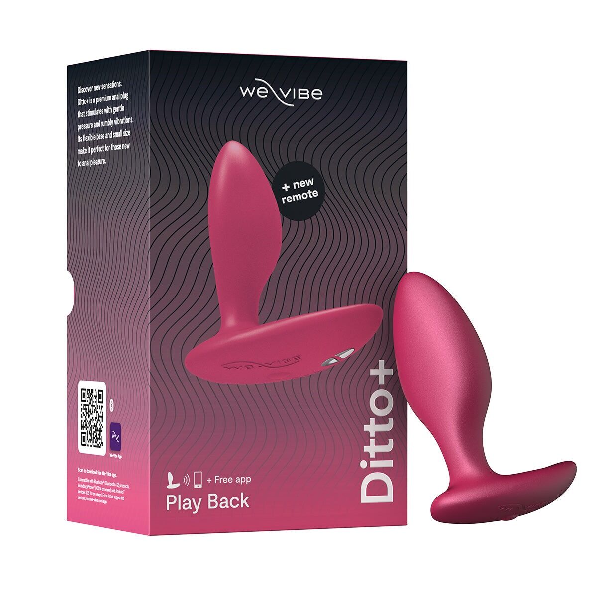 Анальная смарт-вибропробка We-Vibe Ditto+ Cosmic Pink, 10 режимов, пульт ДУ