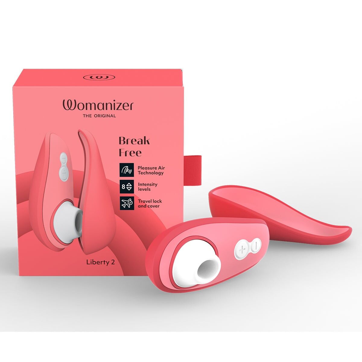 Вакуумный клиторальный стимулятор Womanizer Liberty 2 Vibrant Rose, 8 режимов, магнитная крышечка
