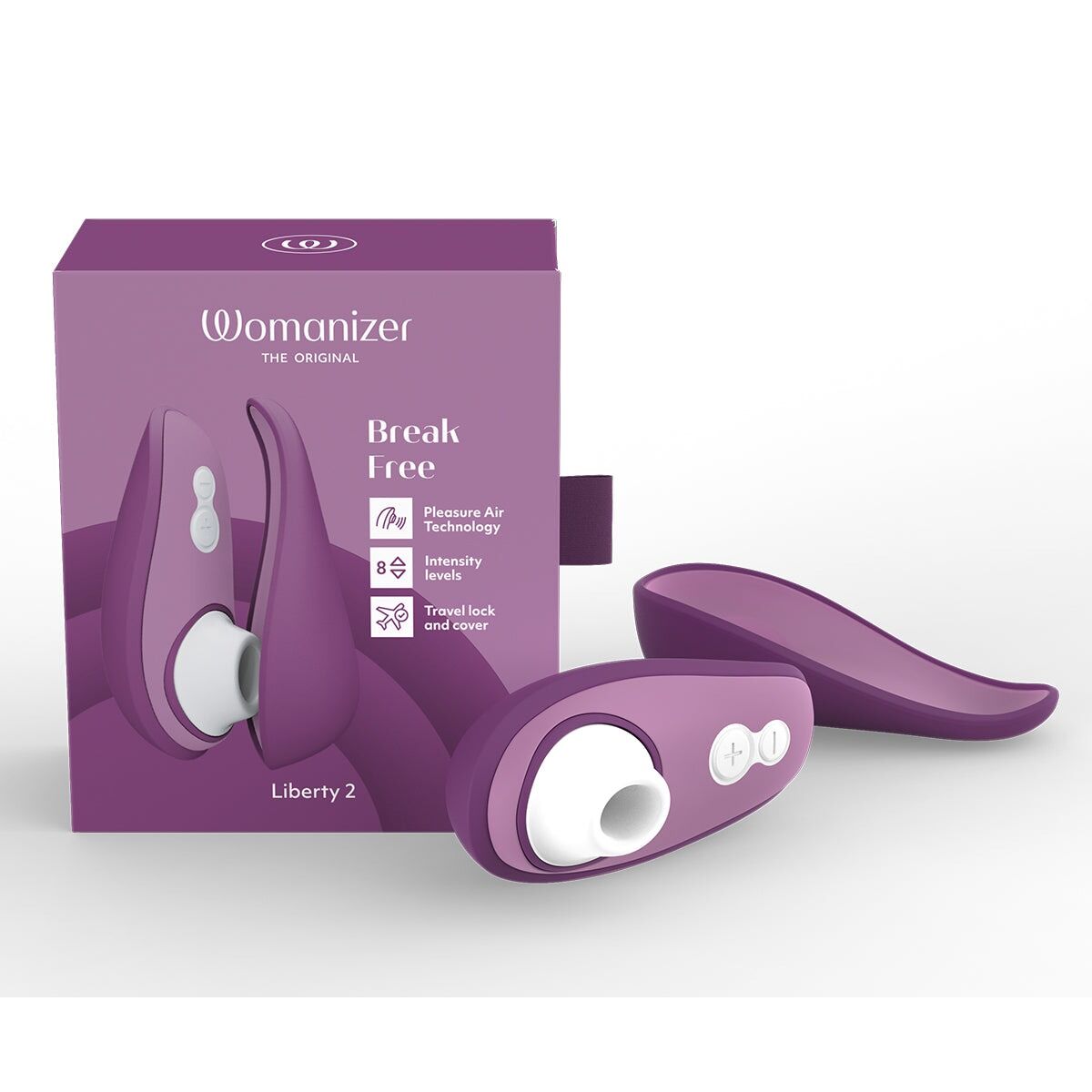 Вакуумный клиторальный стимулятор Womanizer Liberty 2 Purple, 8 режимов, магнитная крышечка
