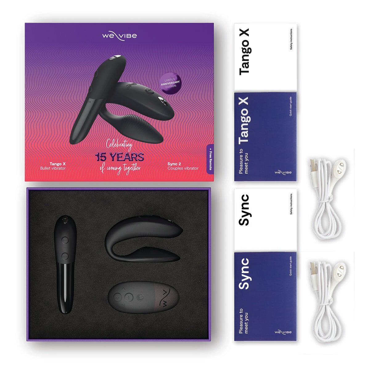 Подарунковий набір We-Vibe 15 Year Anniversary Collection, смарт-вібратор для пар + віброкуля