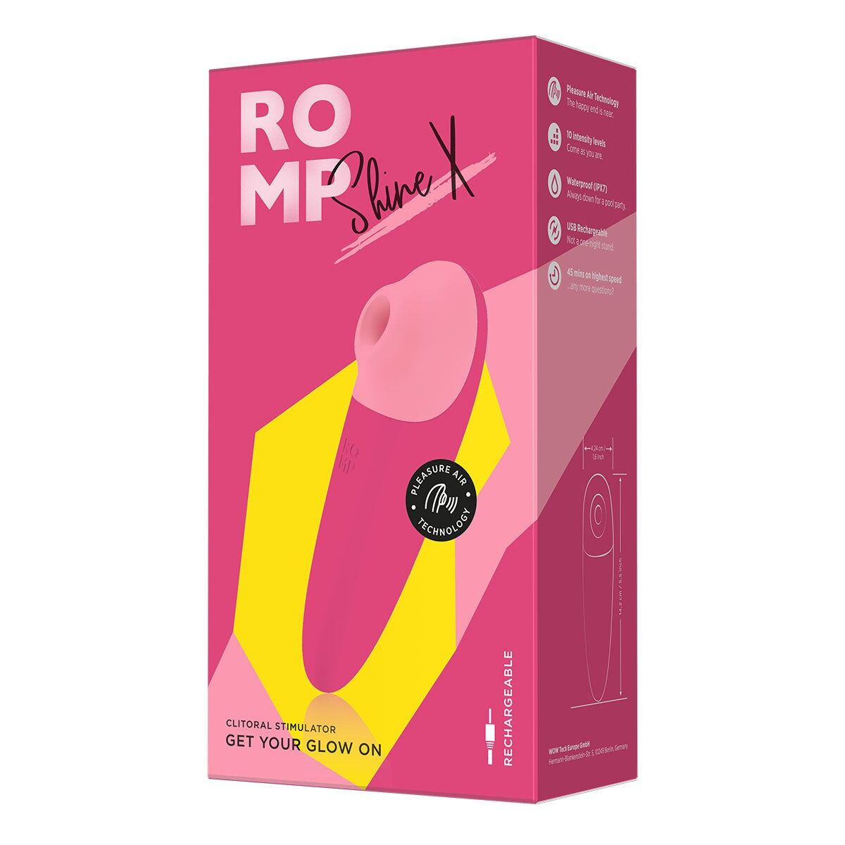 Вакуумний кліторальний стимулятор Romp Shine X, 10 рівнів інтенсивності