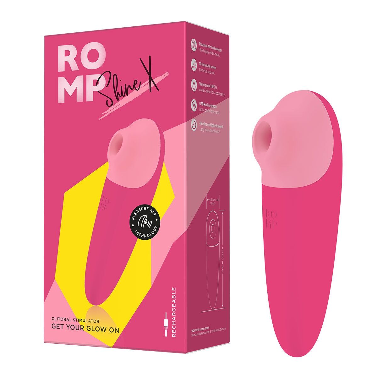 Вакуумний кліторальний стимулятор Romp Shine X, 10 рівнів інтенсивності