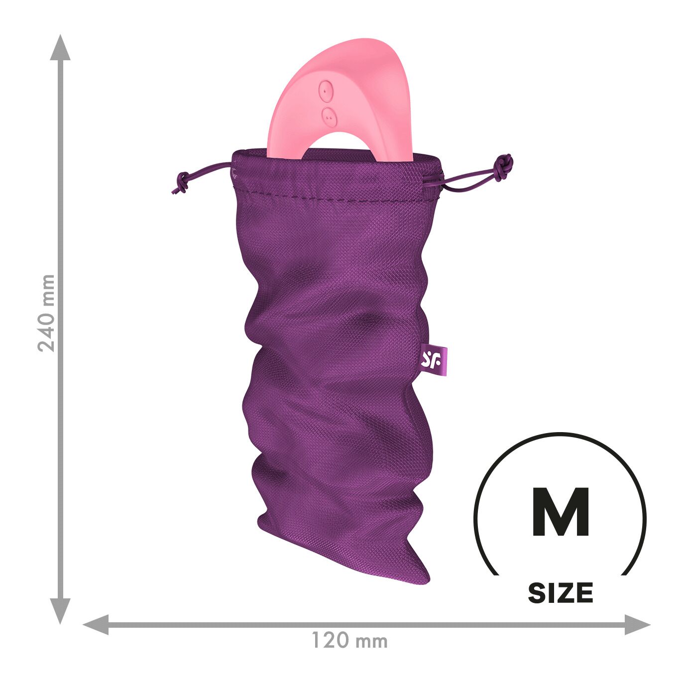Мішечок для секс-іграшок Satisfyer Treasure Bag M, фіолетовий, на шнурку