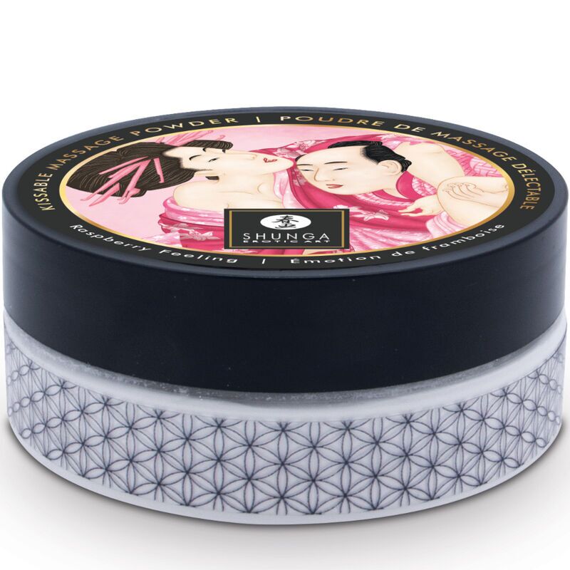 Вкусная пудра для оральных ласк Shunga Body Powder Raspberry feeling, 75 г, аромат малины