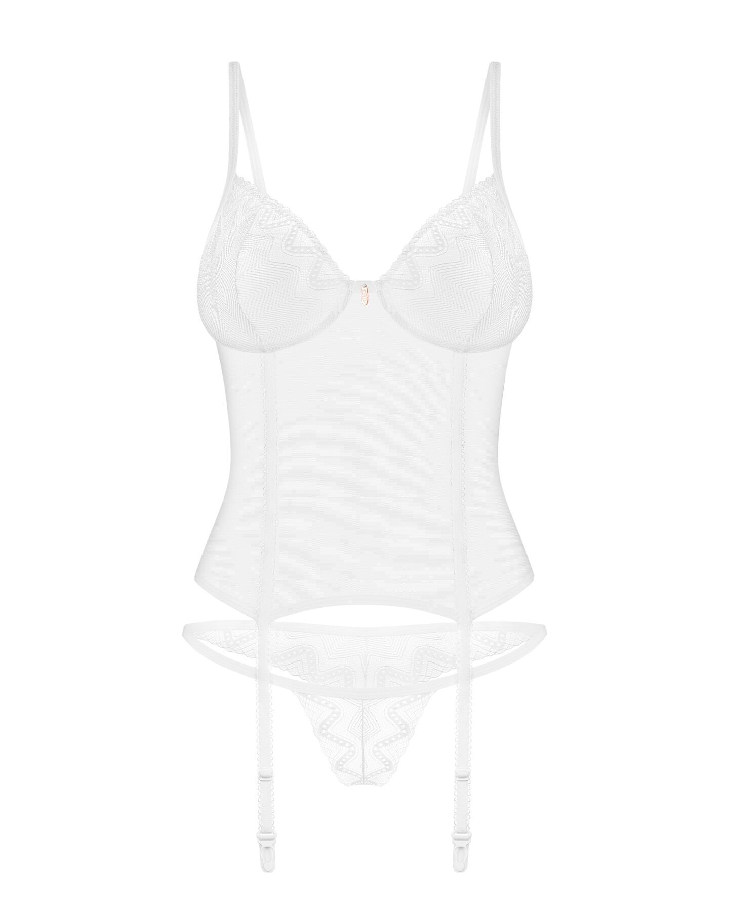 Корсет Obsessive Alissium corset & thong M/L (м'ята упаковка!!!)