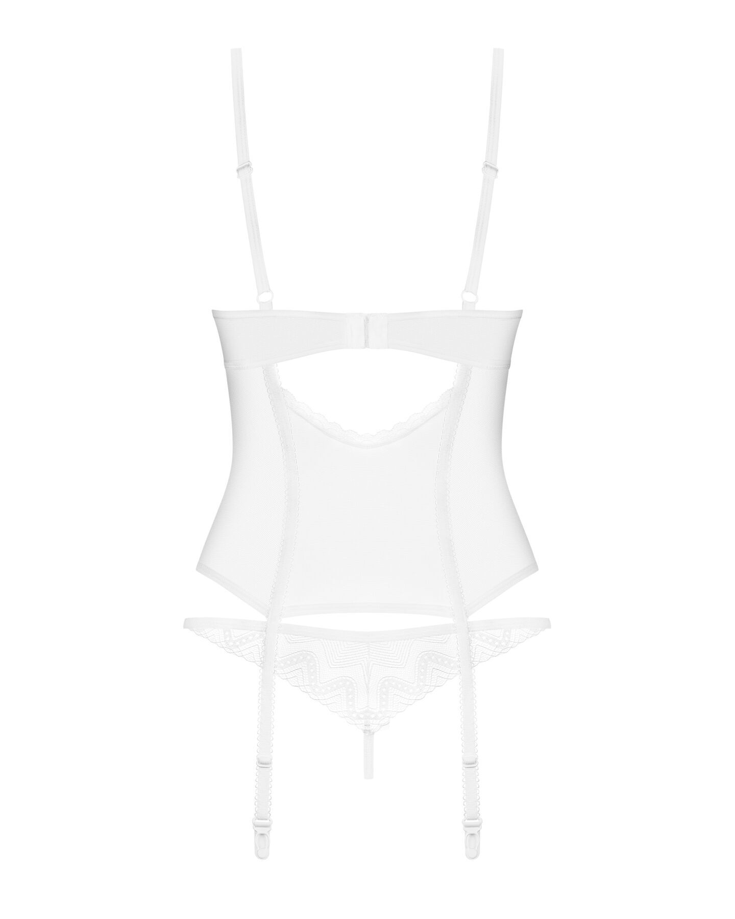 Корсет Obsessive Alissium corset & thong M/L (м'ята упаковка!!!)