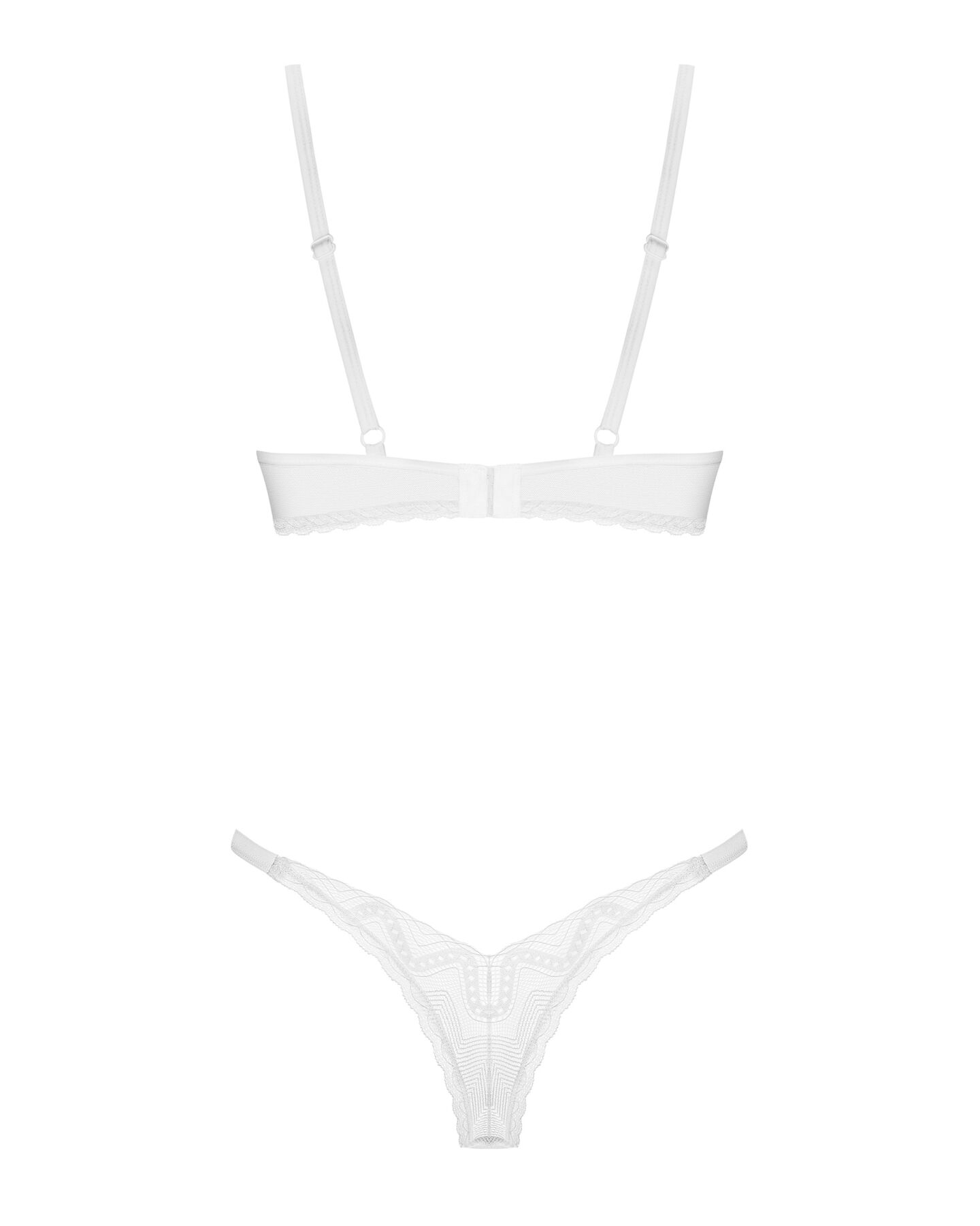 Комплект Obsessive Alissium 2-pcs set, XS/S, мереживо, ліф з м’якою чашкою, трусики танга