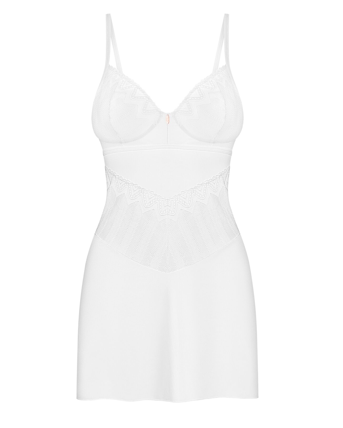 Пеньюар Obsessive Alissium chemise & thong, M/L, мереживний ліф, стрінги в комплекті
