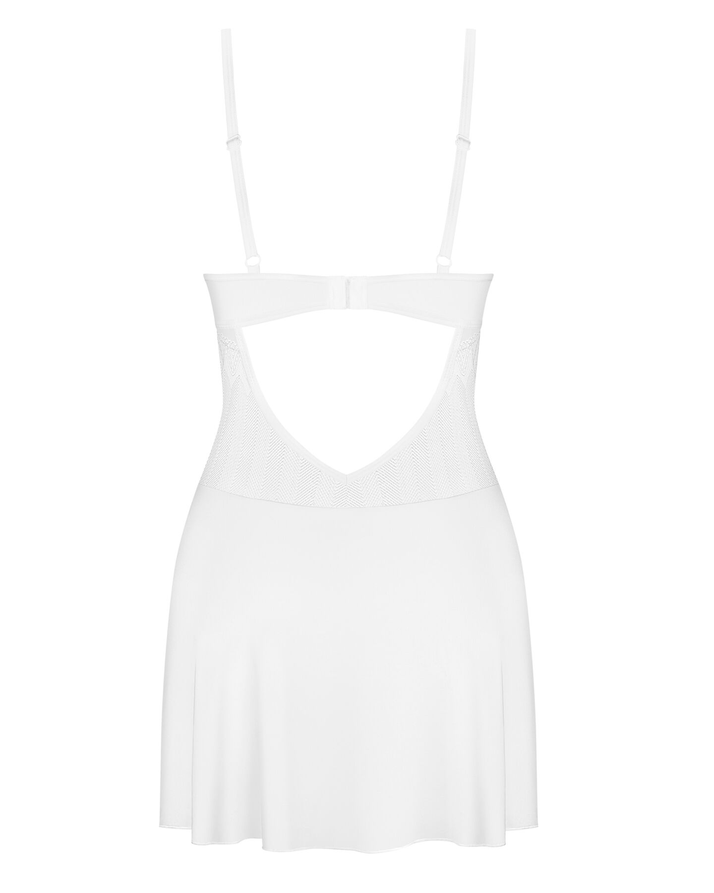 Пеньюар Obsessive Alissium chemise & thong, XL/2XL, мереживний ліф, стрінги в комплекті